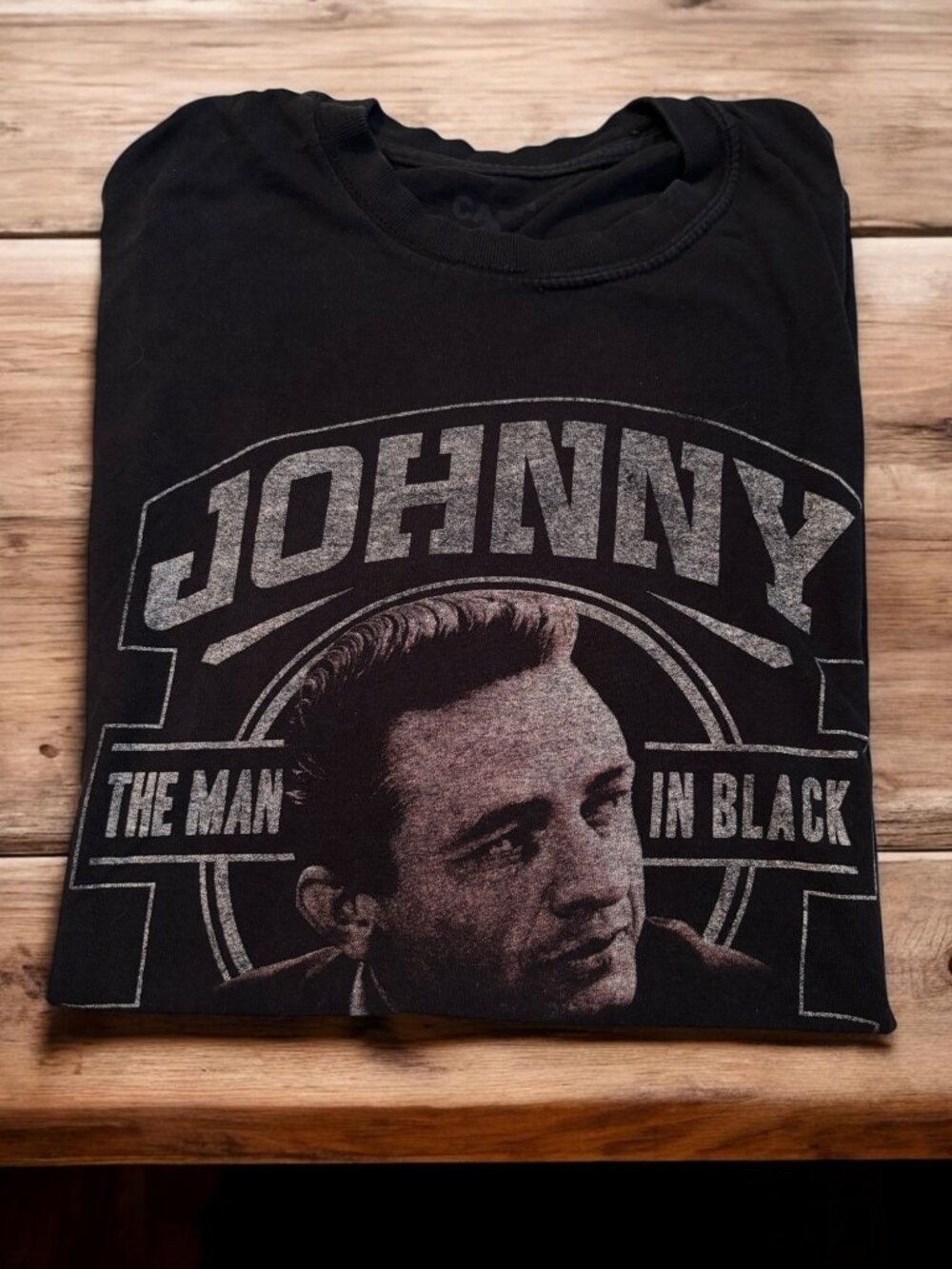 Johnny Cash Graphic T-Shirt Black "The Man In Black" American Legend Large